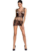 Lenjerie bodystocking Passion G-String BS090, One size, Negru