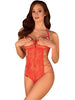 Lenjerie sexy teddy Obsessive Rediosa, rosu, S/M