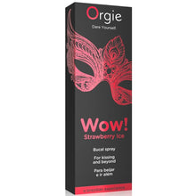 Spray pentru sex oral profund Orgie WOW Strawberry Ice, capsuni, 10 ml