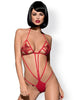 Lenjerie sexy teddy Obsessive Luiza, rosu, S/M