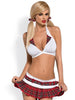 Costum sexy Obsessive Schooly, alb/rosu, S/M