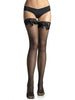 Dresuri tip plasa cu fundita din satin, Leg Avenue, model 6261, negru, marime universala