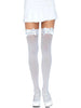 Dresuri sexy Leg Avenue, cu fundiță din satin, mărime universală, culoare alb, model 6255