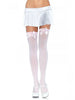 Dresuri sexy Leg Avenue, cu fundiță roz din satin, mărime universală, culoare alb cu roz, model 6255