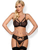 Lenjerie Set 3 piese Obsessive 818-SEG-1, negru, S/M