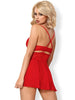 Lenjerie sexy babydoll Obsessive 838-BAB-3, rosu, S/M
