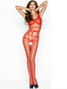 Lenjerie bodystocking Passion G-String BS032, One size, Rosu