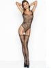 Lenjerie bodystocking Passion G-String BS034, One size, Negru