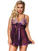 Lenjerie babydoll cu fundita, Subblime, model E20735, mov, S/M