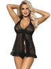 Lenjerie babydoll decupata, Subblime, model R80526-1, negru, S/M