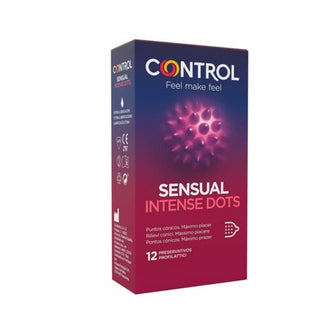 Prezervative cu striatii CONTROL SPIKE SENSUAL INTENSE DOTS, 1 cutie x 12 buc