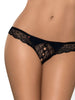 Chilot tanga sexy Obsessive Miamor Crotchless Thong, S/M, negru