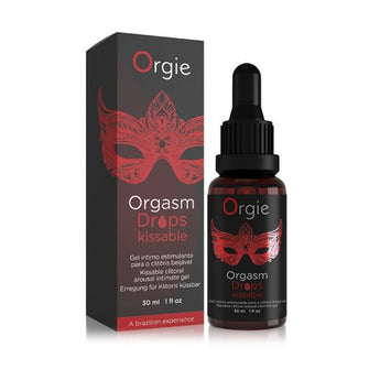 Picaturi gel intim ORGIE Orgasm Drops Kissable Rosu, stimulare clitoris si exitare, 30 ml