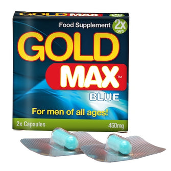 Capsule Gold MAX Blue, pentru erectii puternice si stimularea libidoului barbatilor, 2 buc