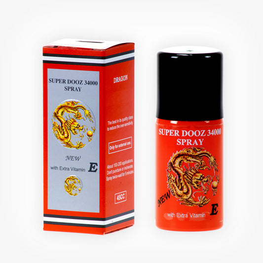 Spray SUPER DOOZ 34000, pentru întârzierea ejaculării, cu vitamina E, fără parfum, fără gust, 45 ml