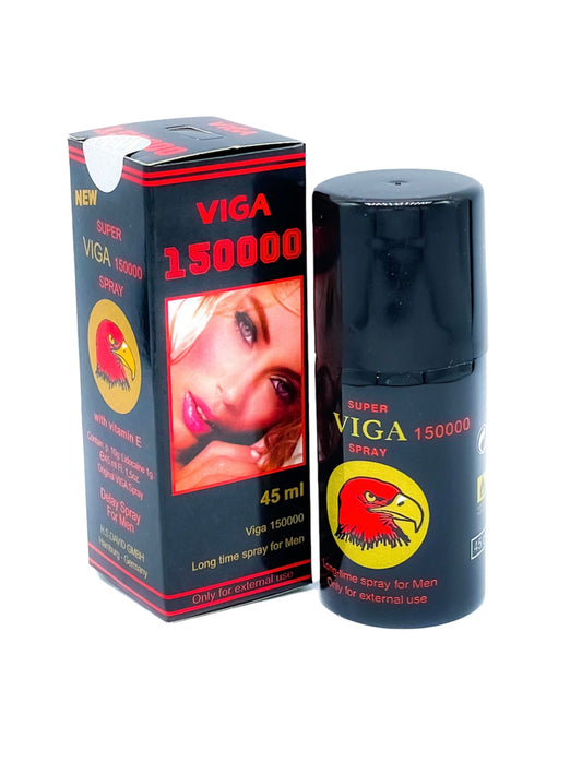 Spray SUPER VIGA 150000 Black - Long Time Spray for Men, pentru întârzierea ejaculării, cu vitamina E, 45 ml